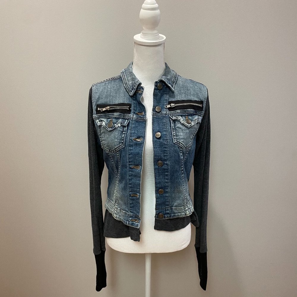 John Eshaya Sweatshirt Denim Jacket